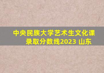 中央民族大学艺术生文化课录取分数线2023 山东